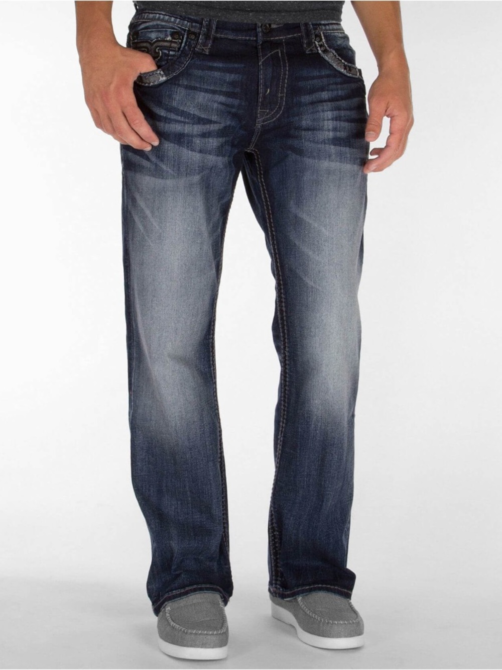 Rock Revival Men’s Destin Relaxed Straight Jean ET3 34